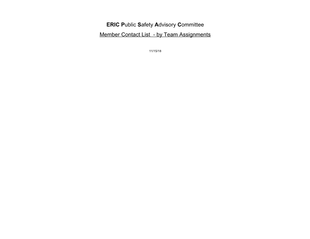 ERIC Public Safety Advisory Committee