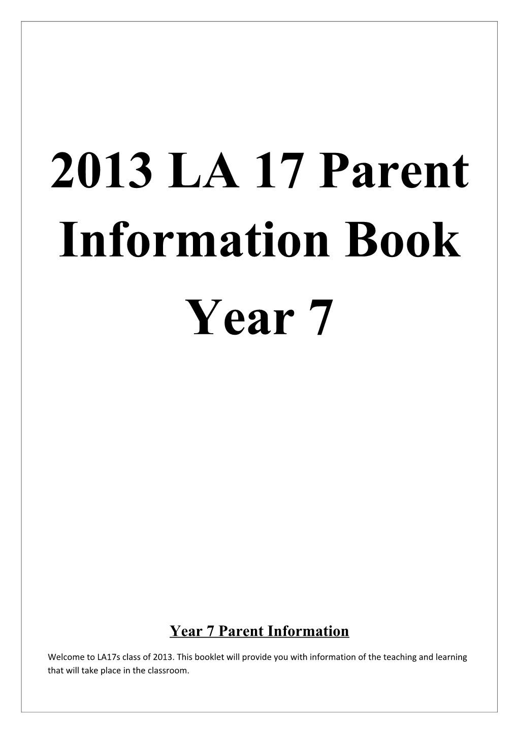 Year 6 Parent Information