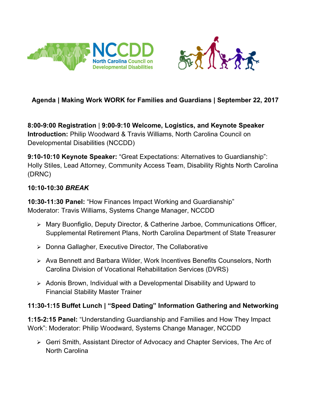 Making Work WORK for Families and Guardians September 22, 2017