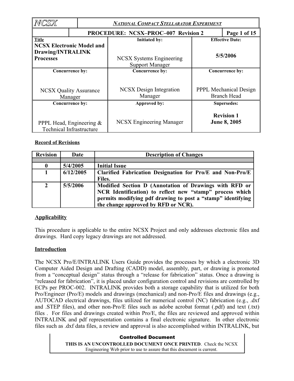 NSTX Configuration Control