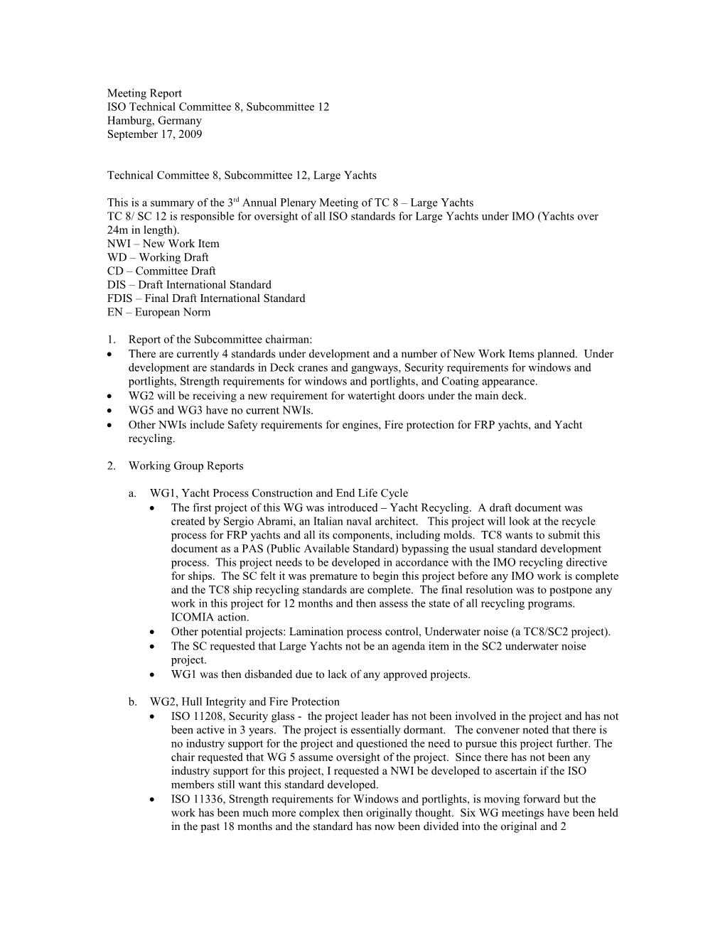 ISO Technical Committee 8, Subcommittee 12