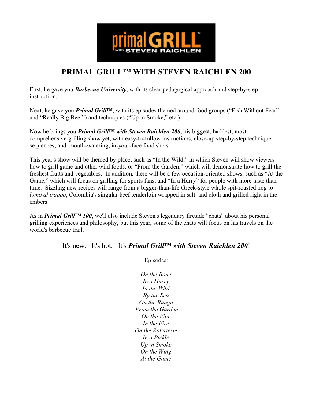 Primal Grill with Steven Raichlen 200