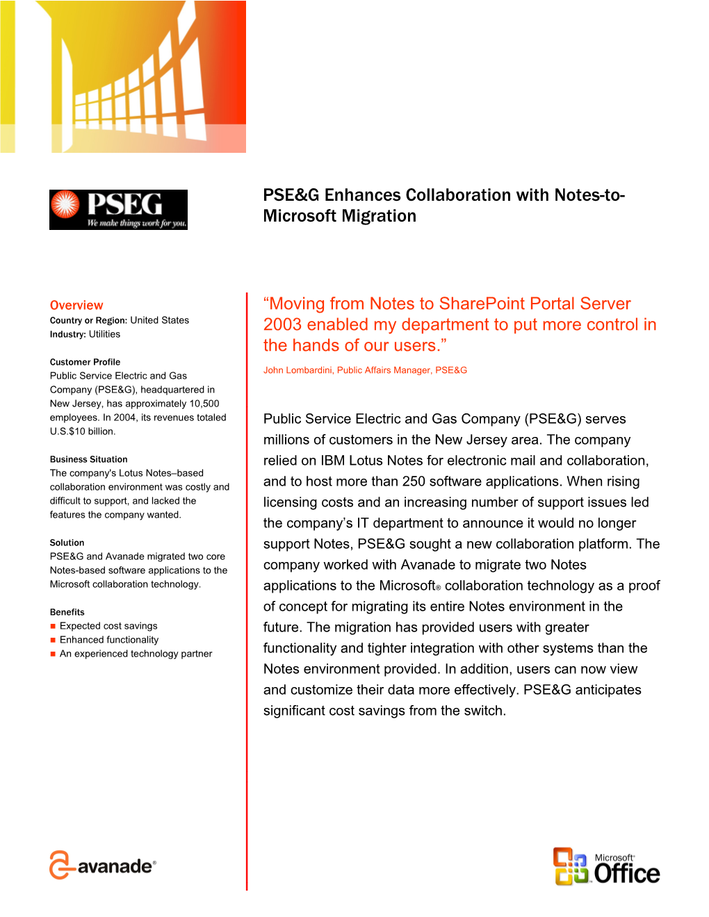 PSE&G Enhances Collaboration with Notes-To-Microsoft Migration