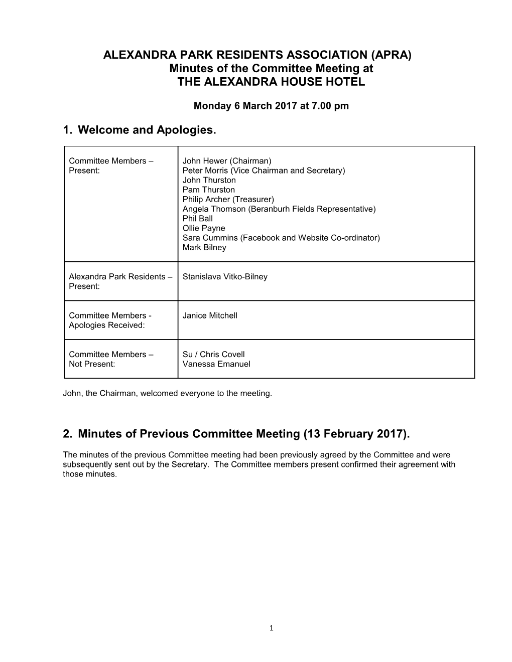 Alexandra Park Residents Association