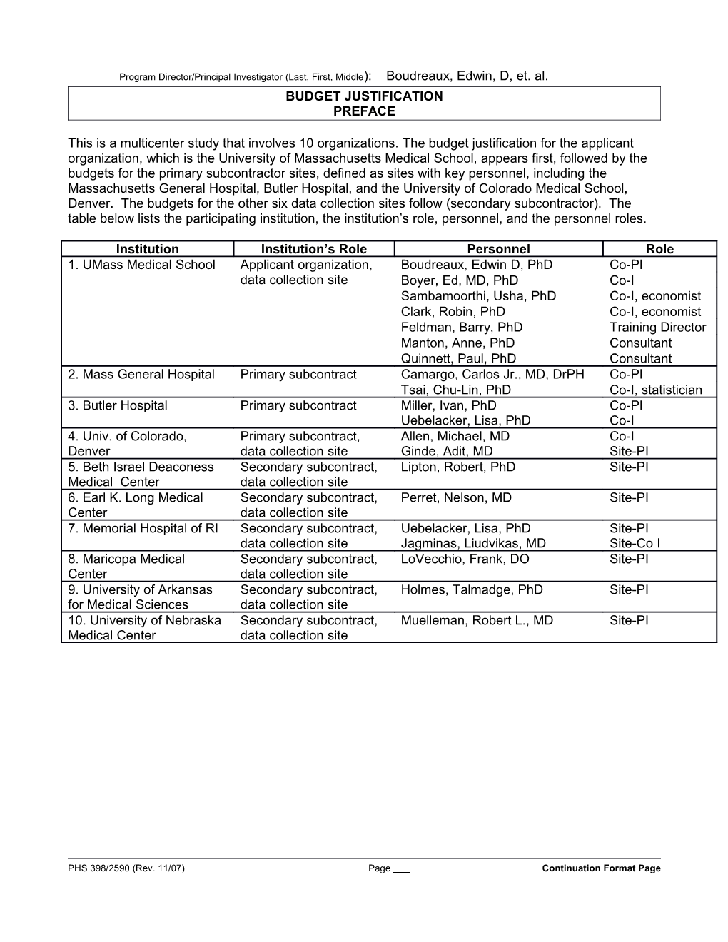 PHS 398 (Rev. 11/07), Continuation Page