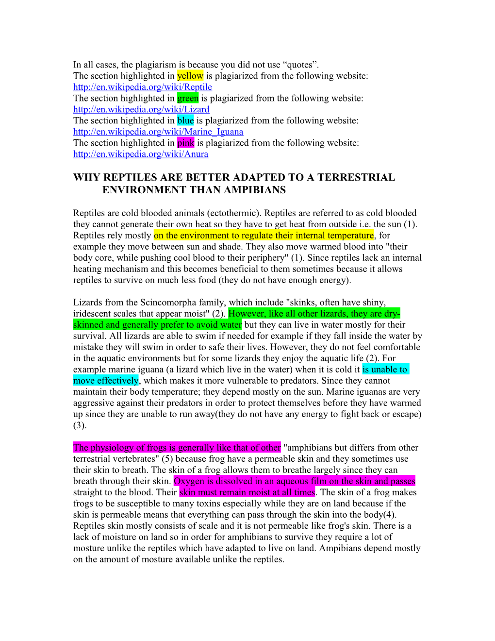 The Section Highlighted in Yellow Is Plagiarized from the Following Website