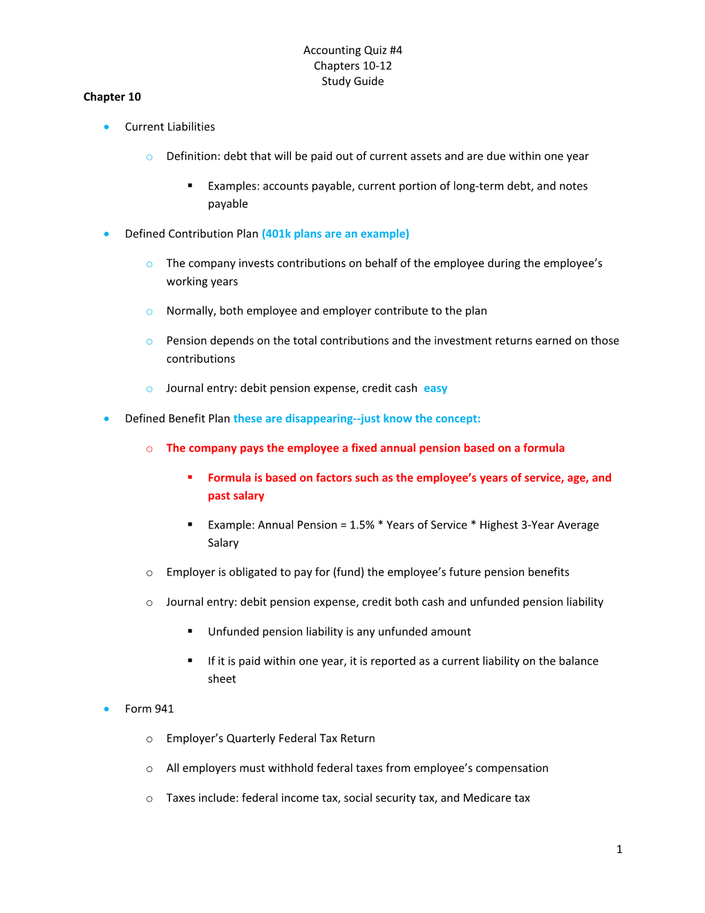 Accounting Quiz #4