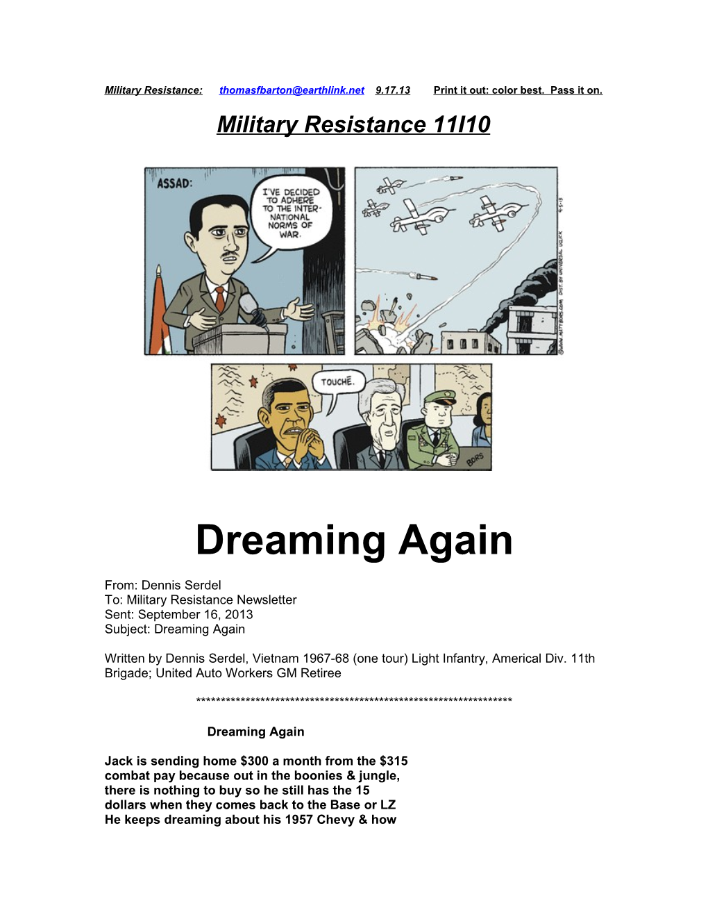 Military Resistance 11I10