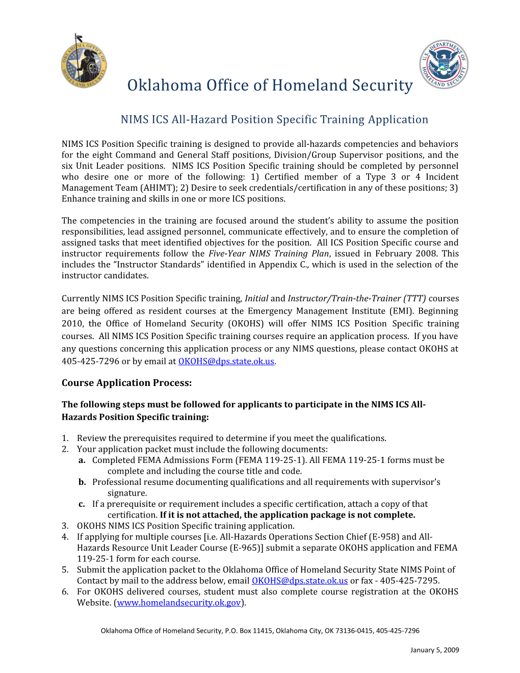 Oklahoma Office of Homeland Security