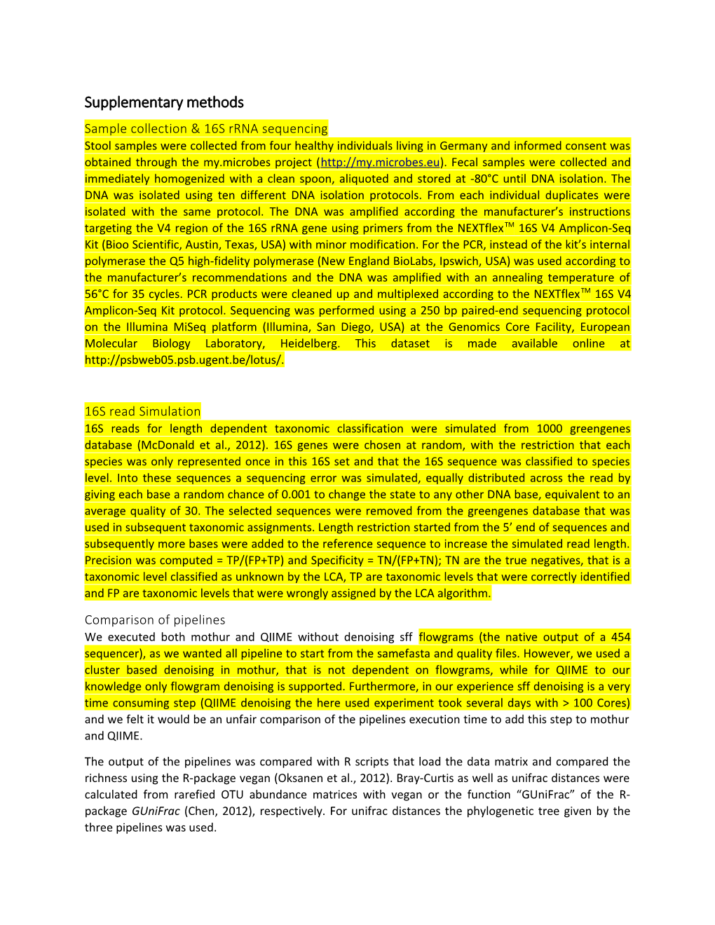 Sample Collection & 16S Rrna Sequencing