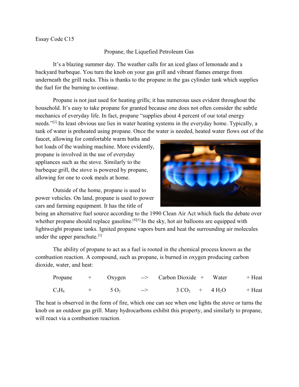 Propane, the Liquefied Petroleum Gas