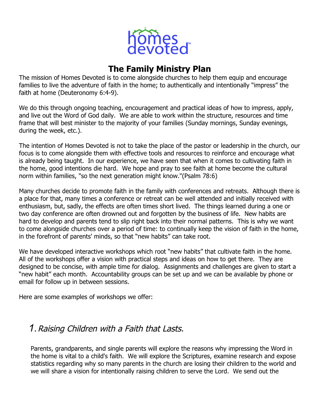 The Family Ministry Plan