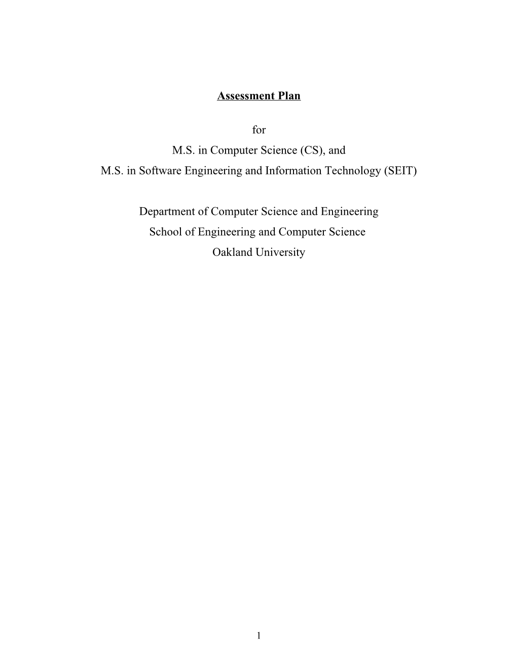 M.S. in Software Engineering and Information Technology (SEIT)