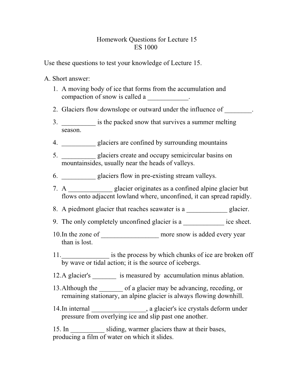 Use These Questions to Test Your Knowledge of Lecture15