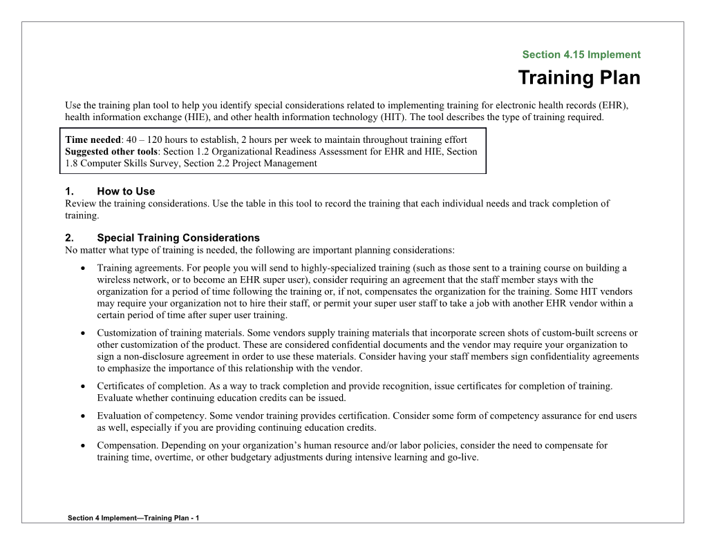 Section 4.15 Implement