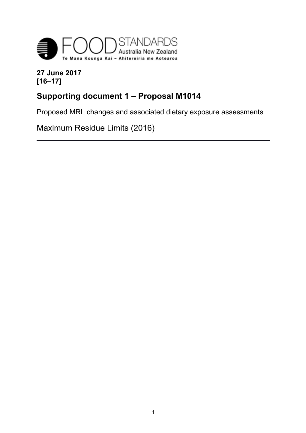 Supporting Document 1 Proposal M1014