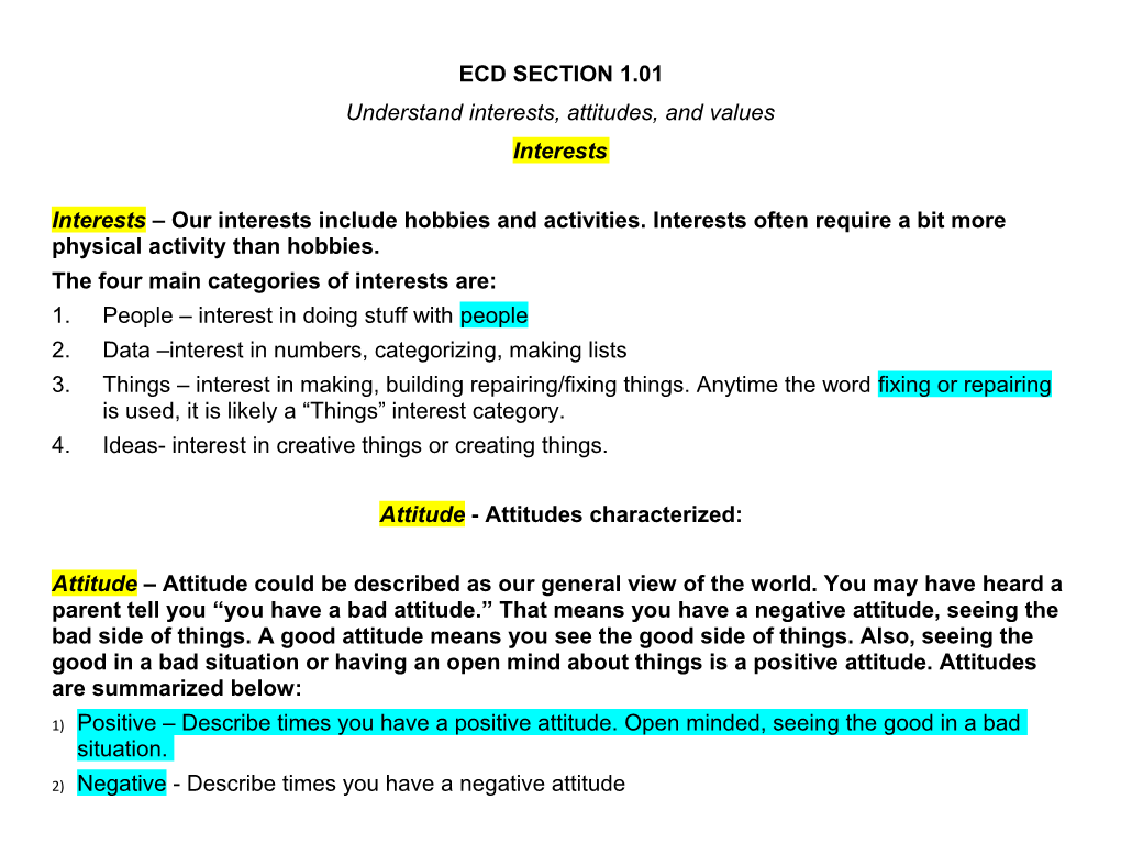 Notes Overview of ECD 1