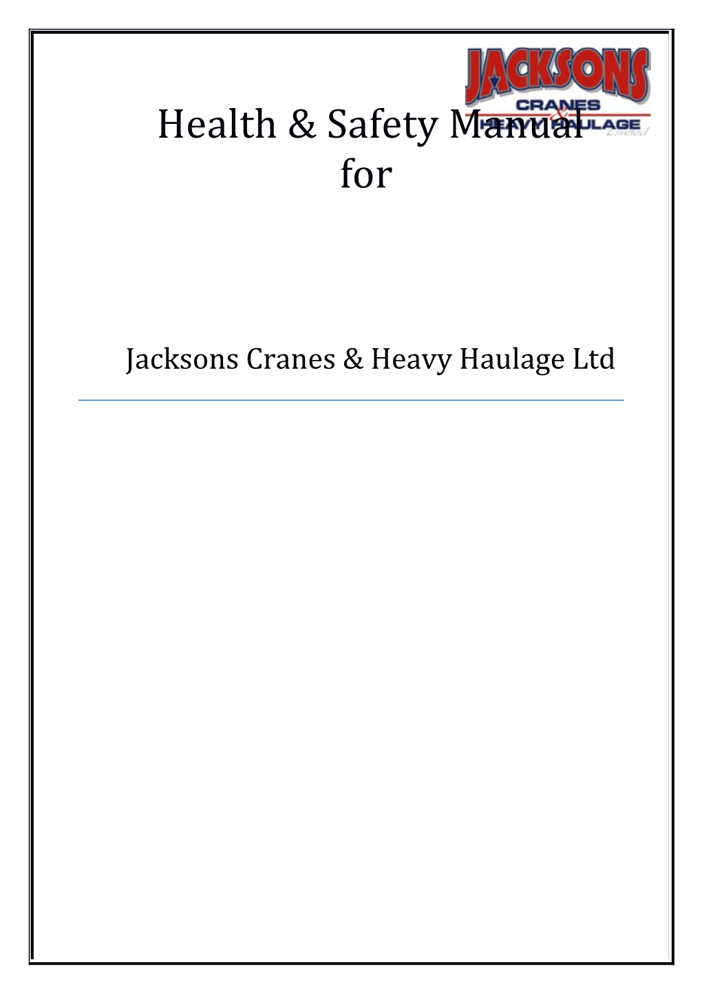 Jacksons Cranes & Heavy Haulage Ltd