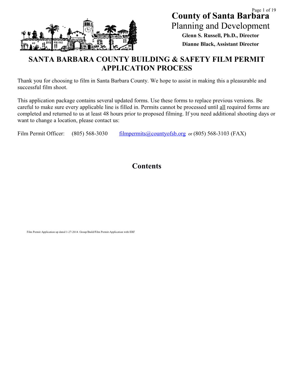 Santa Barbara County Building & Safety Film Permitapplication Process