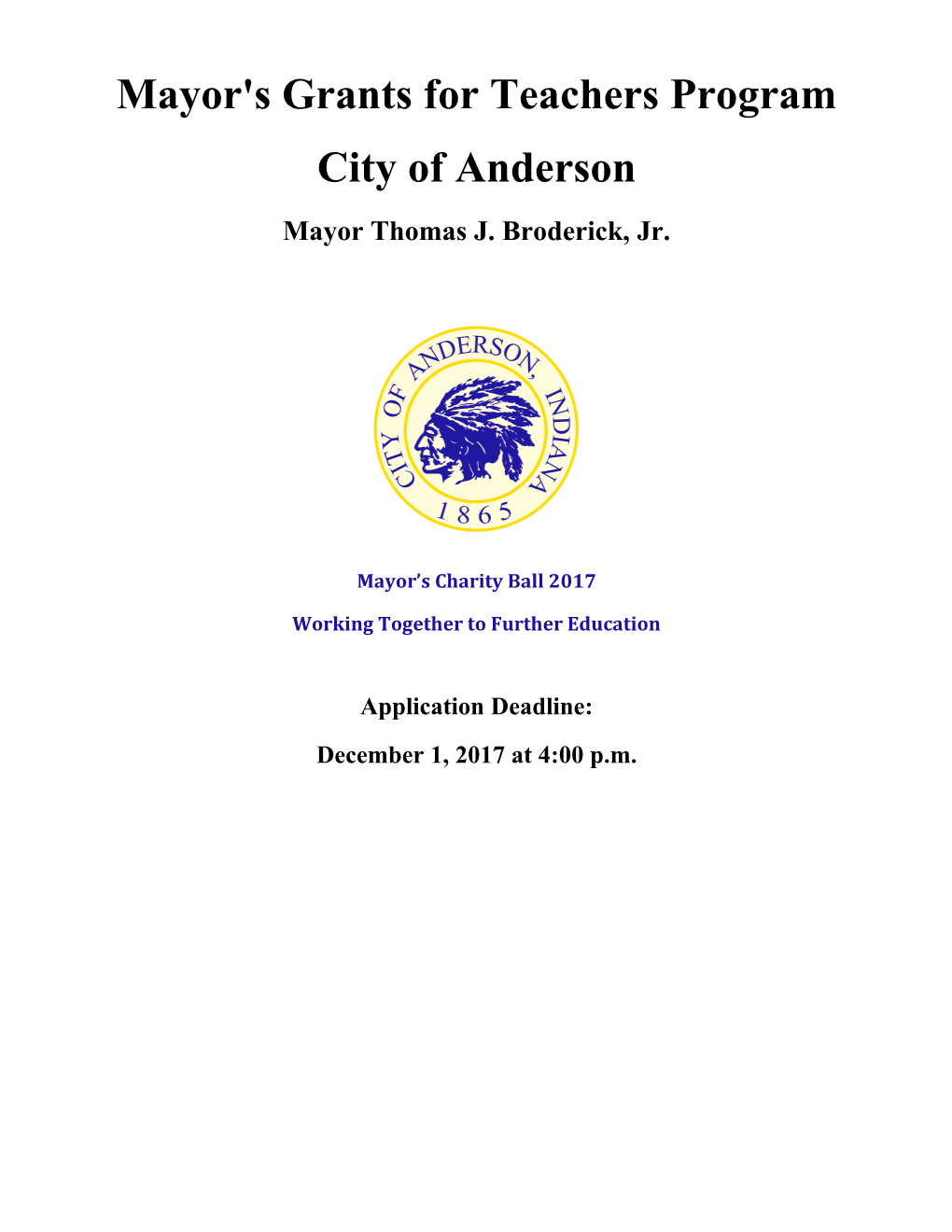 City of Anderson- ACSC Grants