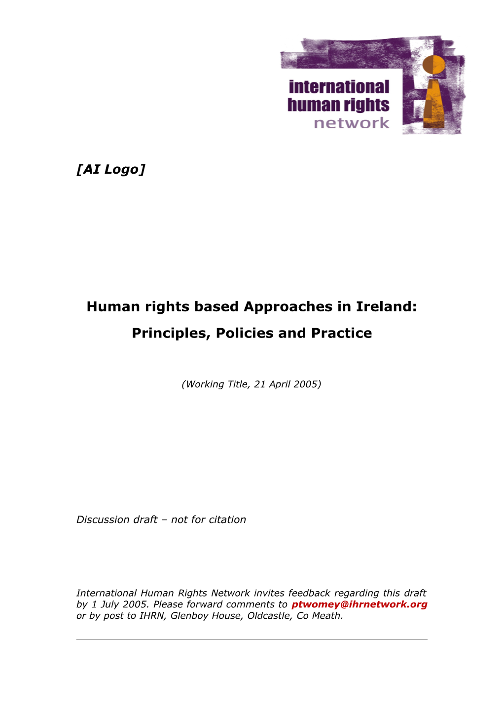 Human Rights Based Approaches in Ireland