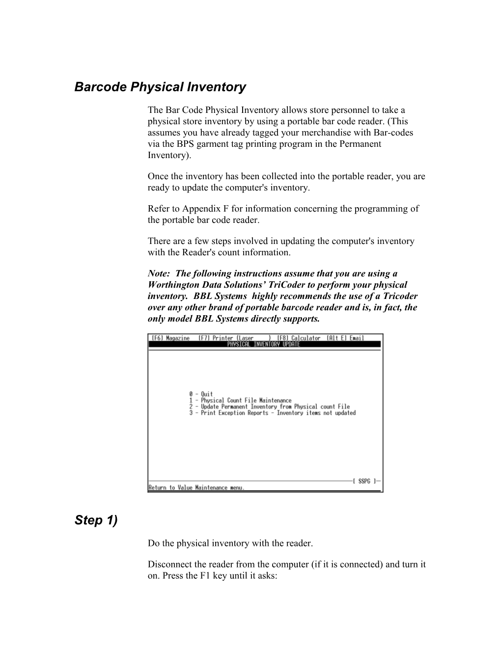 Barcode Physical Inventory