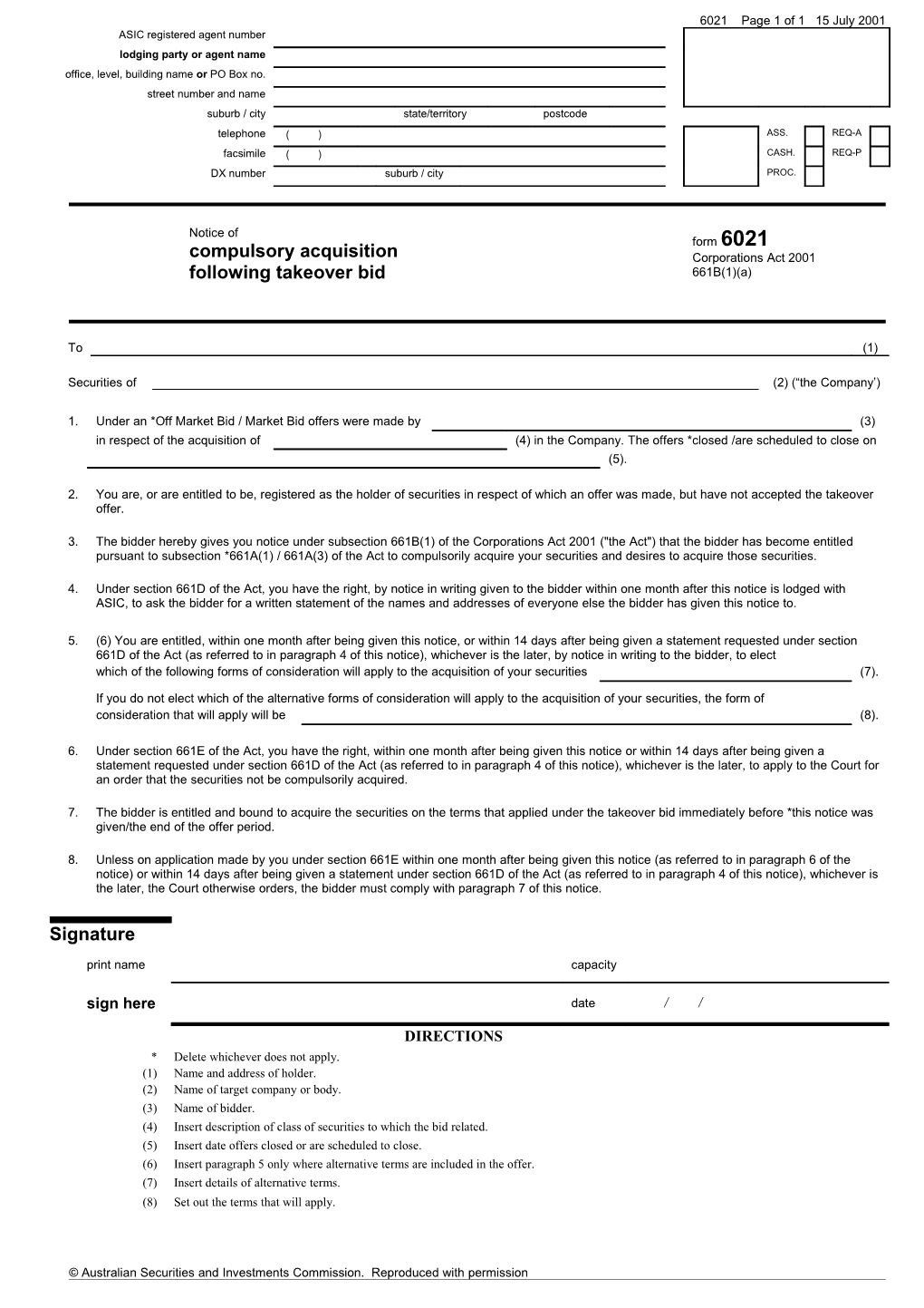 Australian Securities and Investments Commission. Reproduced with Permission