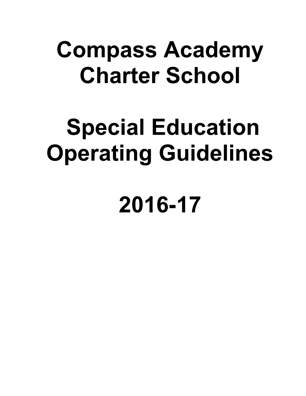 Special Education Operating Guidelines