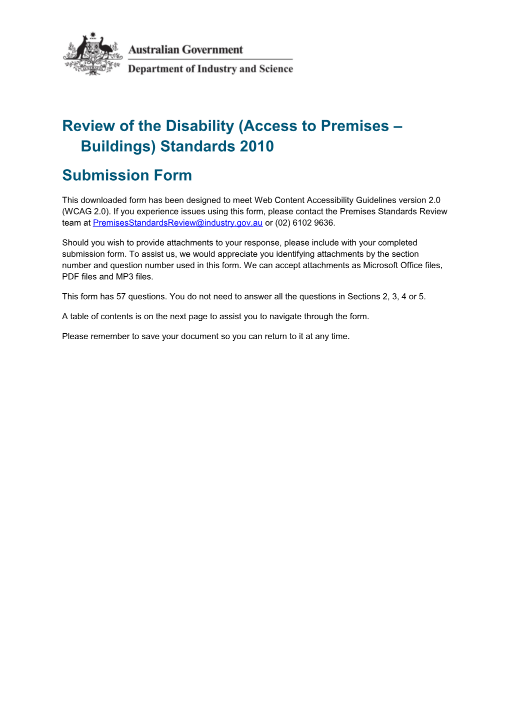 Review of the Disability (Access to Premises Buildings) Standards 2010