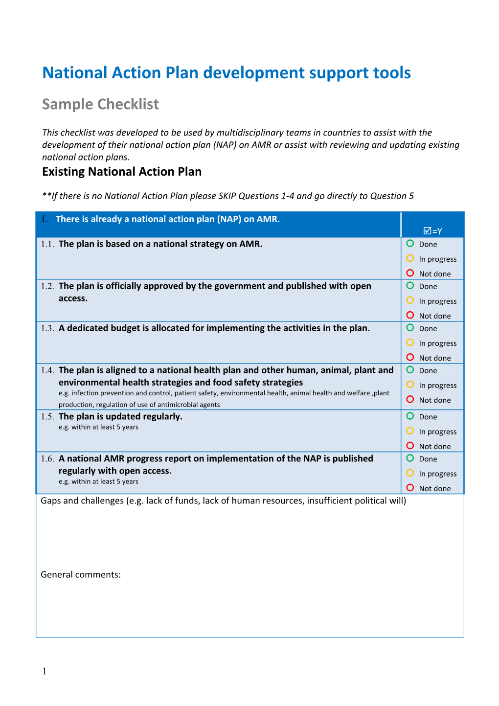 AMR Assessment Tool