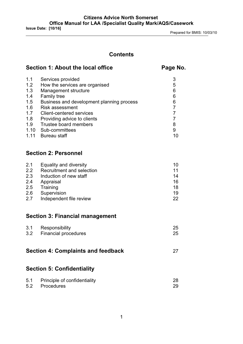 Section 1: About the Bureau