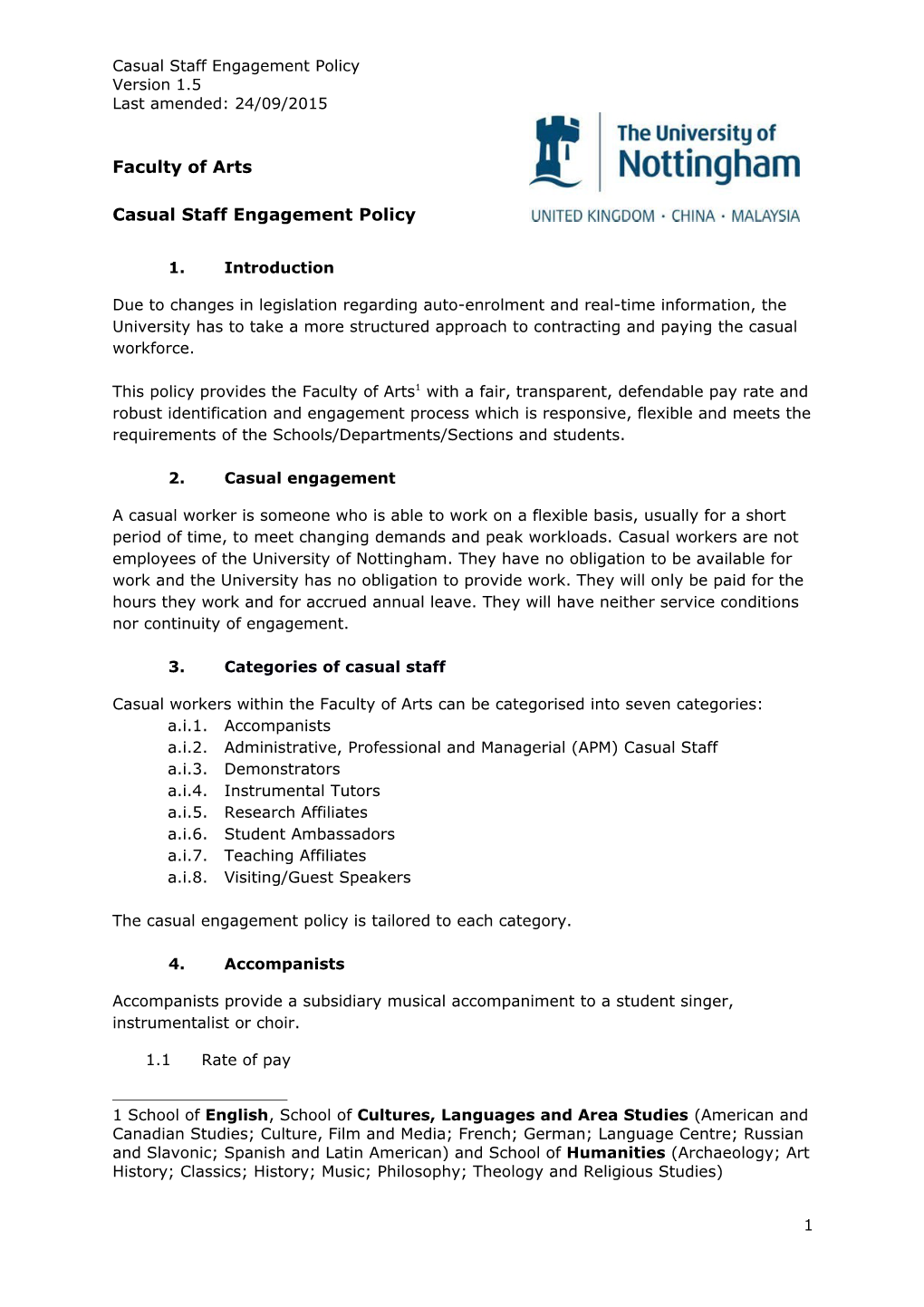 Casual Staff Engagement Policy