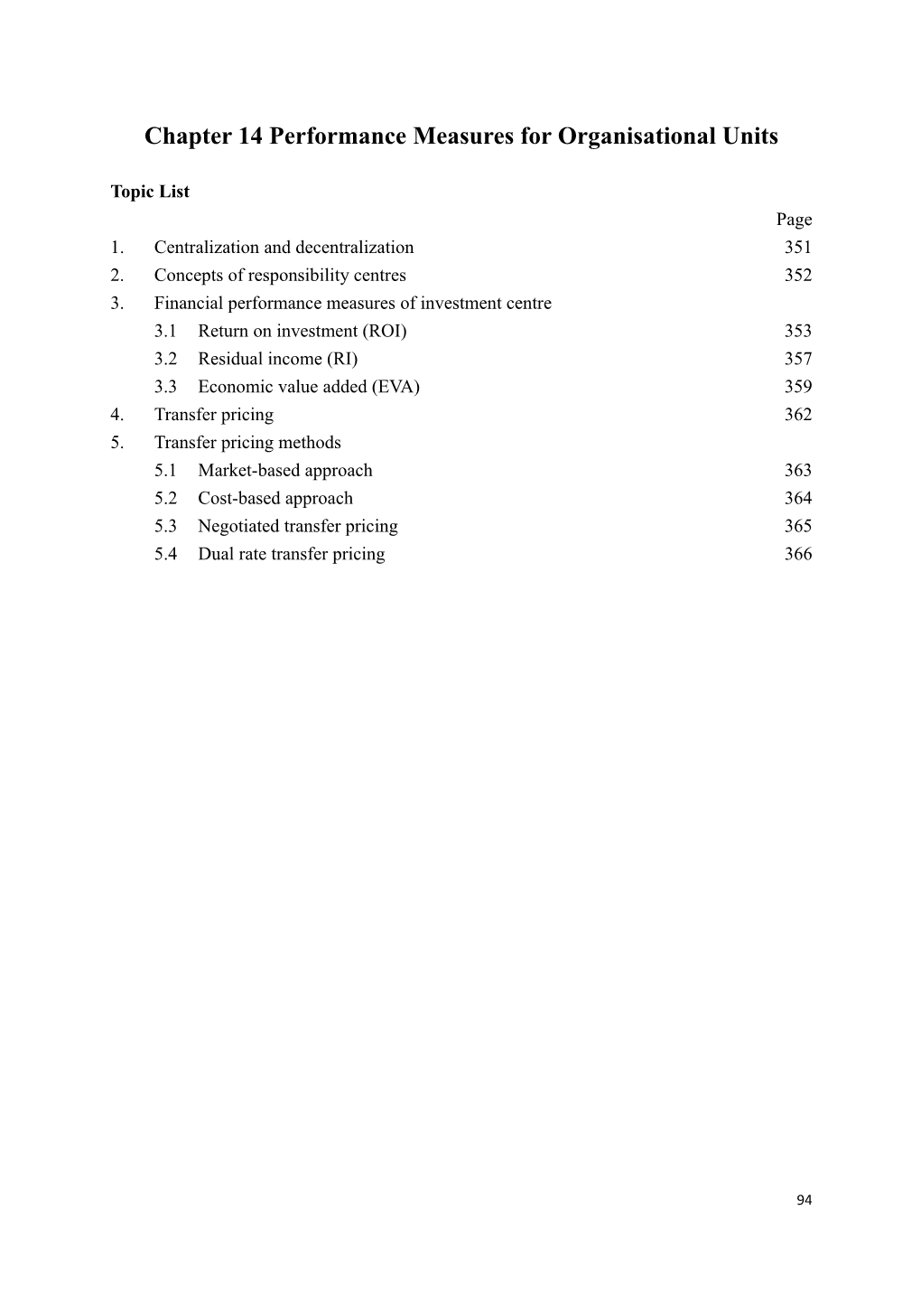 Chapter 9 Divisional Performance Measures