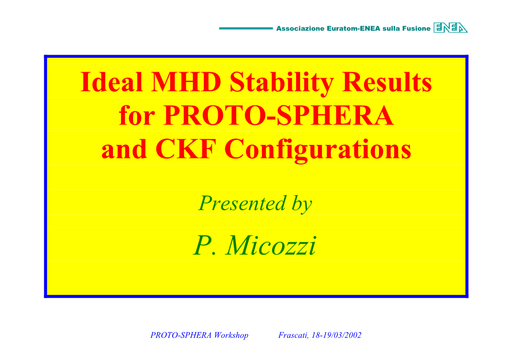 Ideal MHD Stability Results
