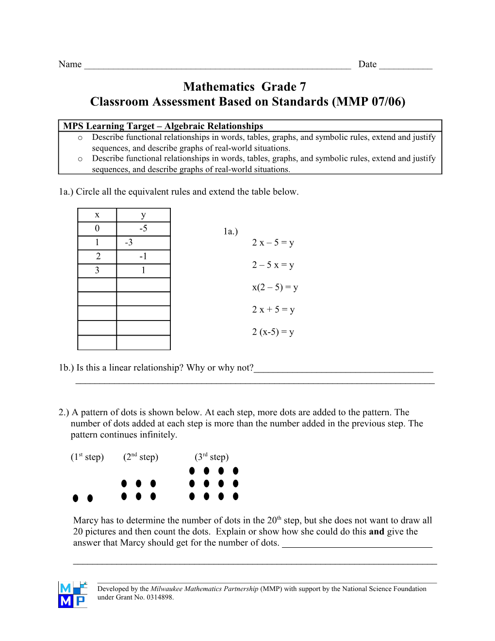 Classroom Assessment Based on Standards (MMP 07/06)