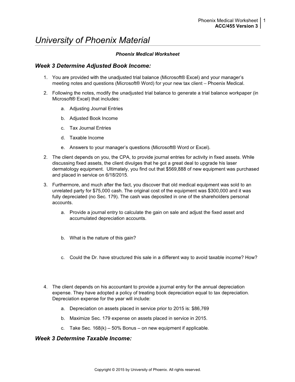 Week 3 Determine Adjusted Book Income