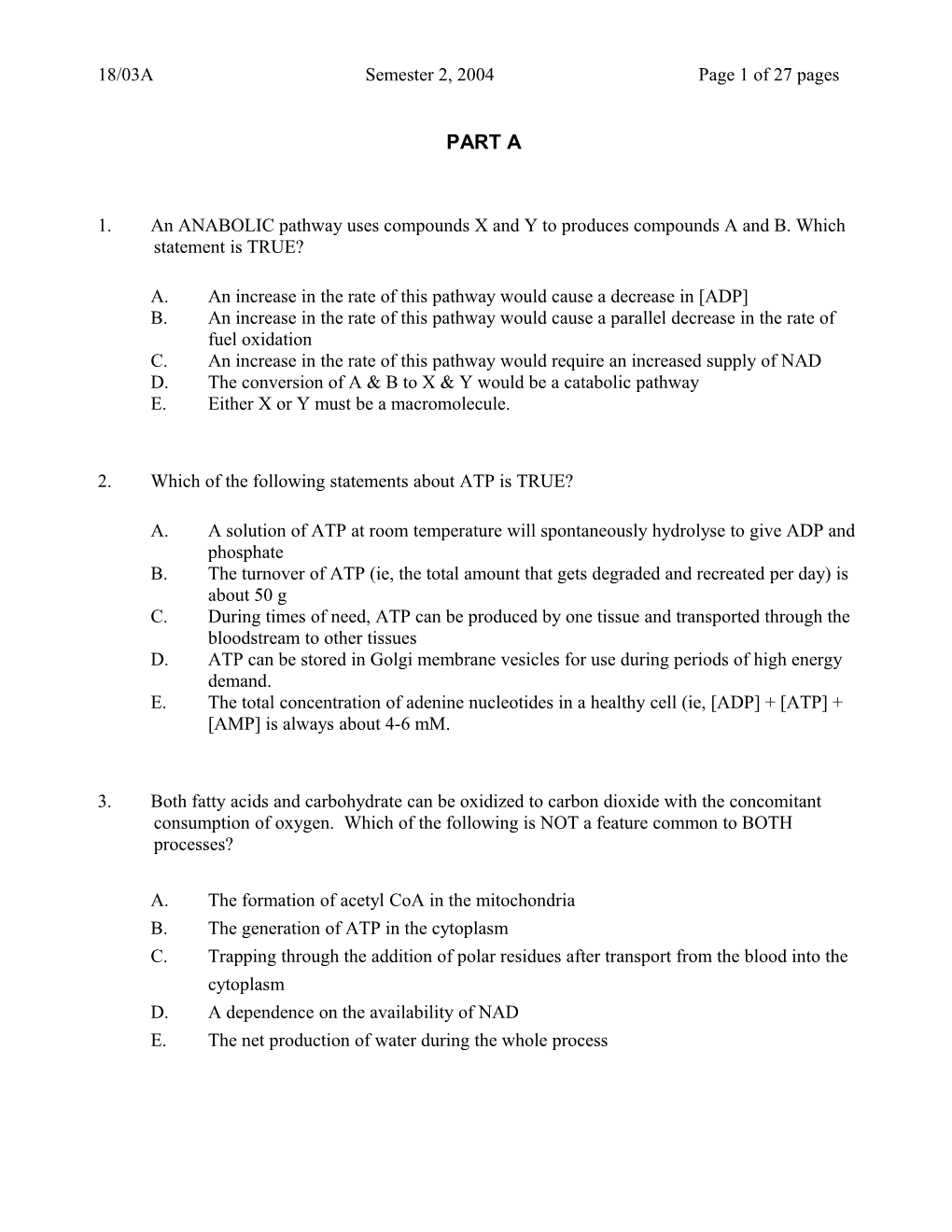 Section 1: Electron Transport and Oxidative Phosphorylation