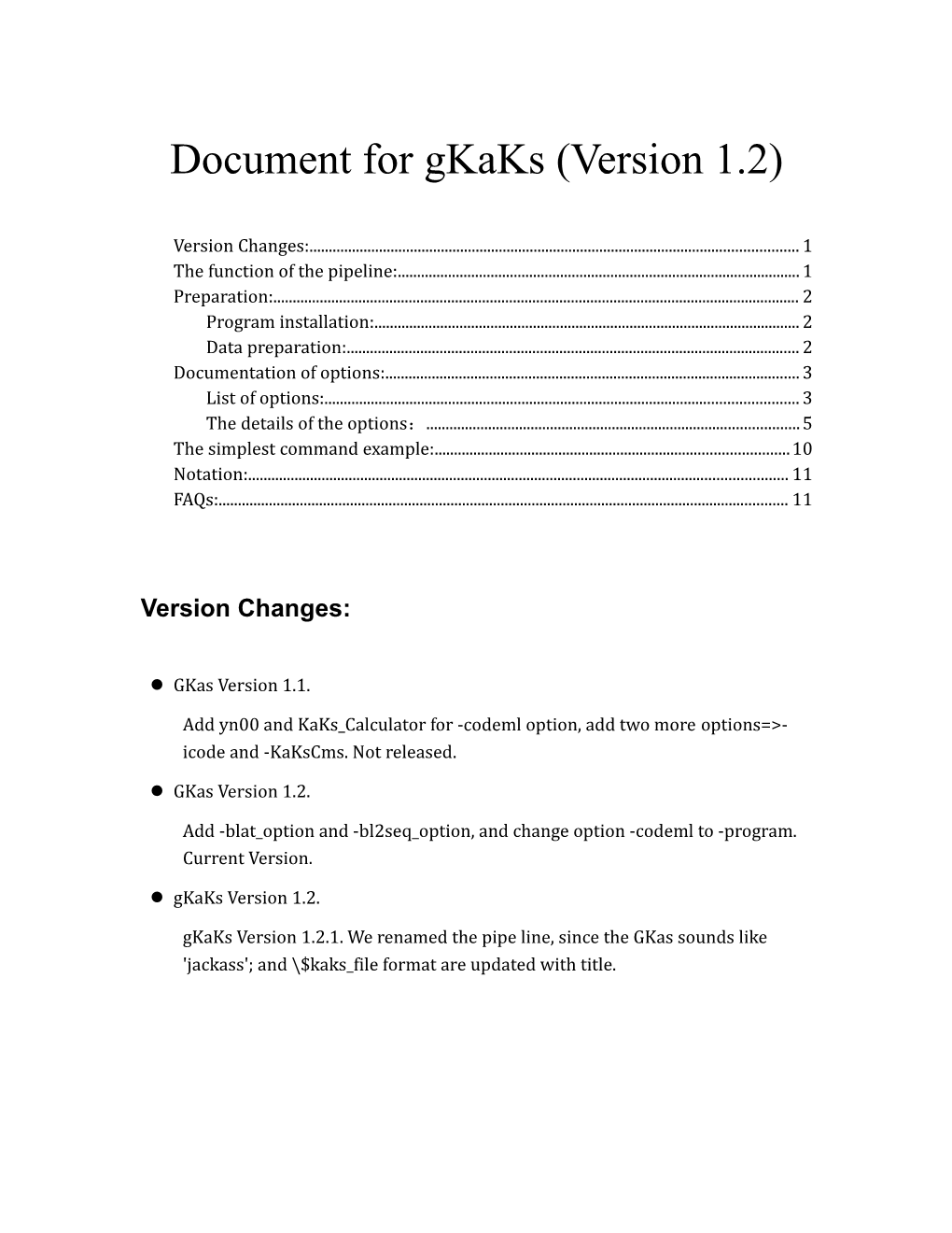 Document for Gkaks (Version 1.2)