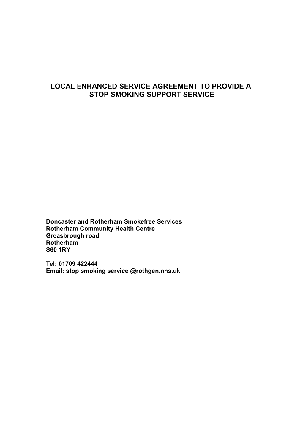 Local Enhanced Service Agreement to Provide A
