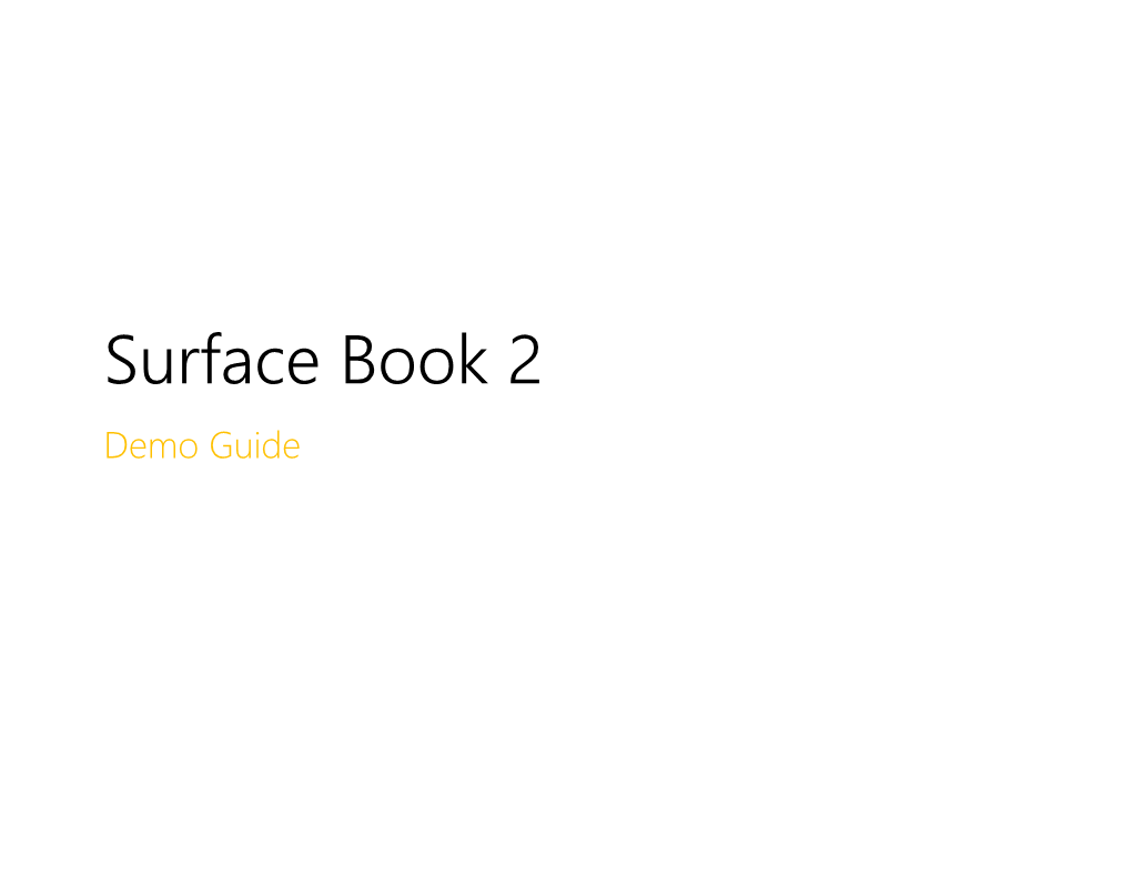 Surface Book 2 Demonstration Guide
