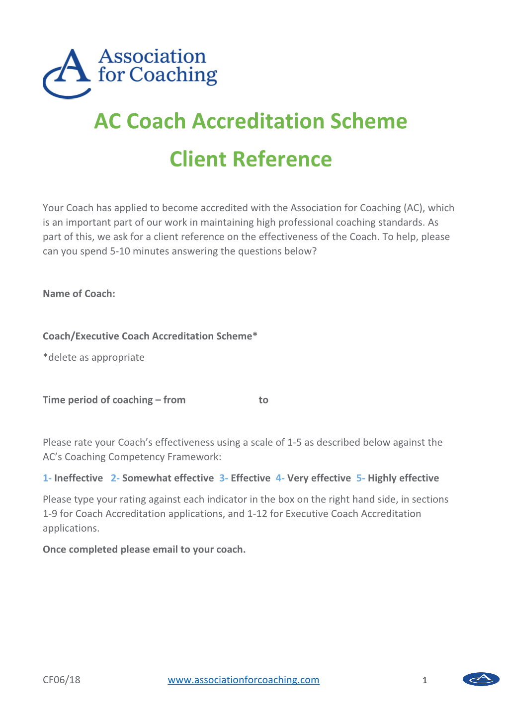 AC Coach Accreditation Scheme