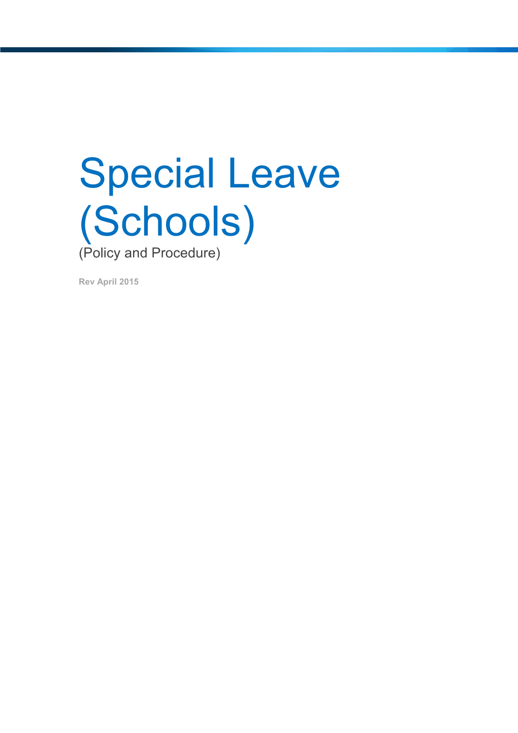 Special Leave (Schools)