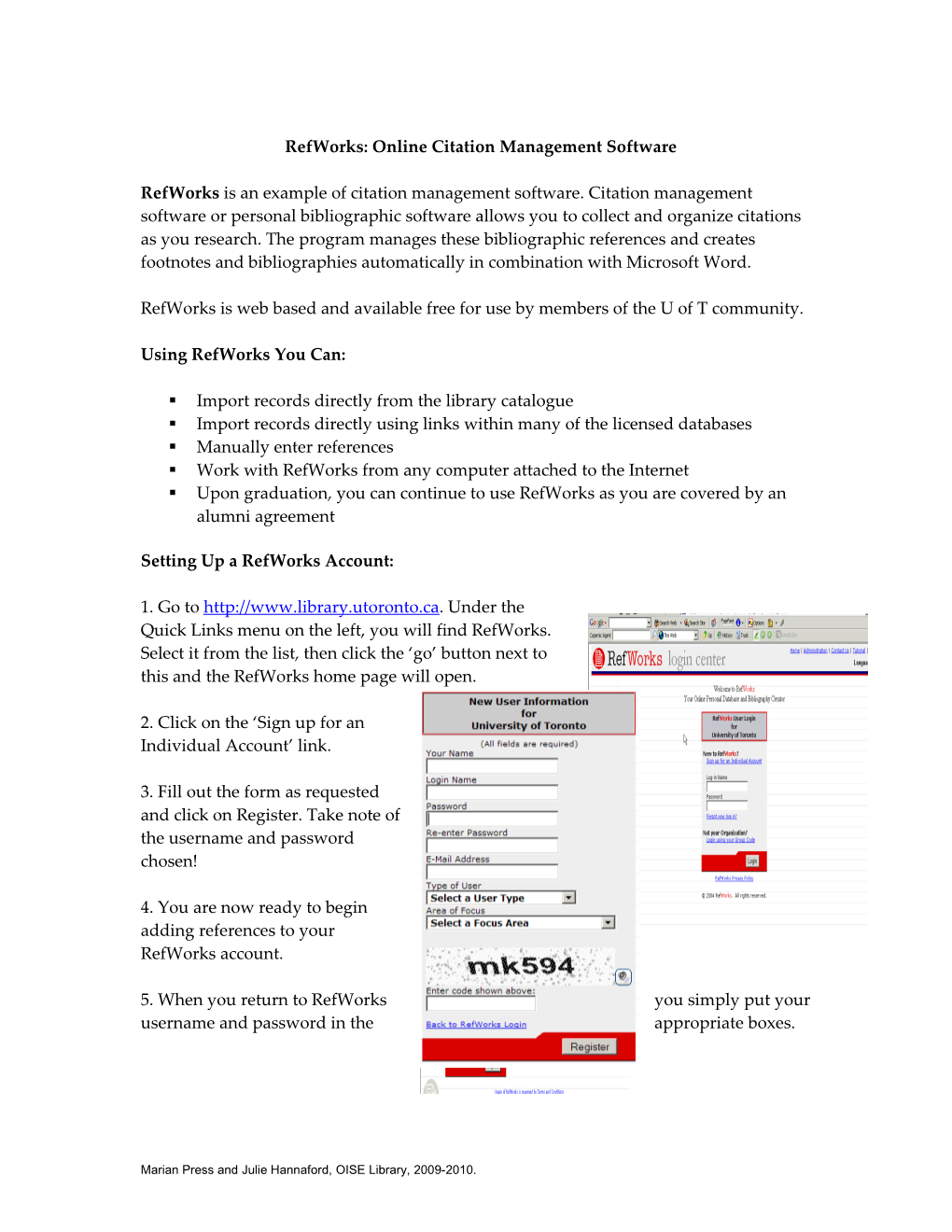 Refworks: Online Citation Management Software