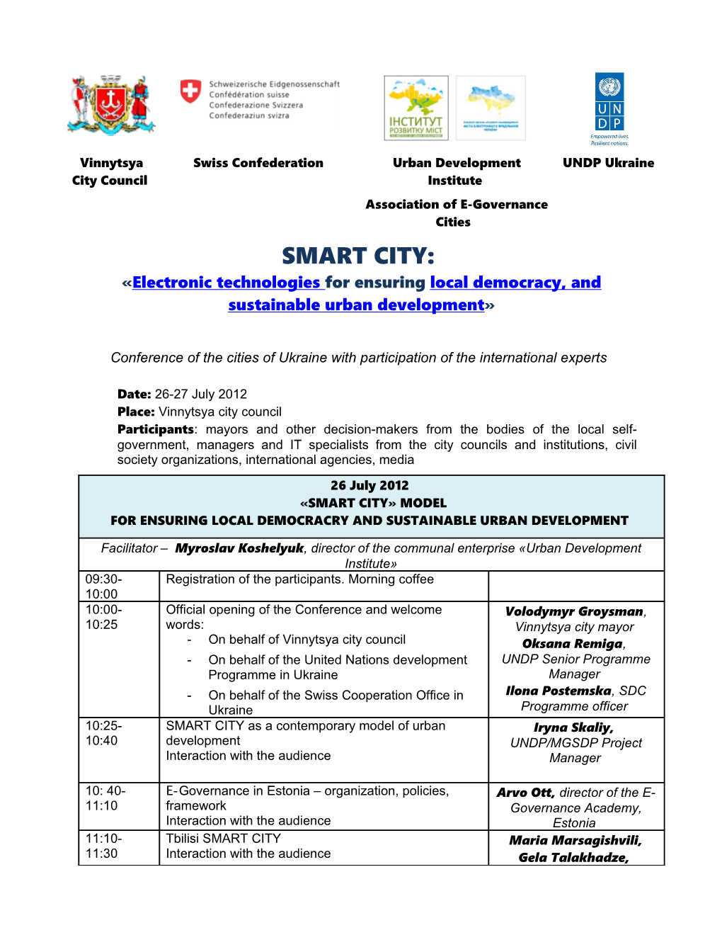 Electronictechnologiesfor Ensuring Localdemocracy, Andsustainableurbandevelopment