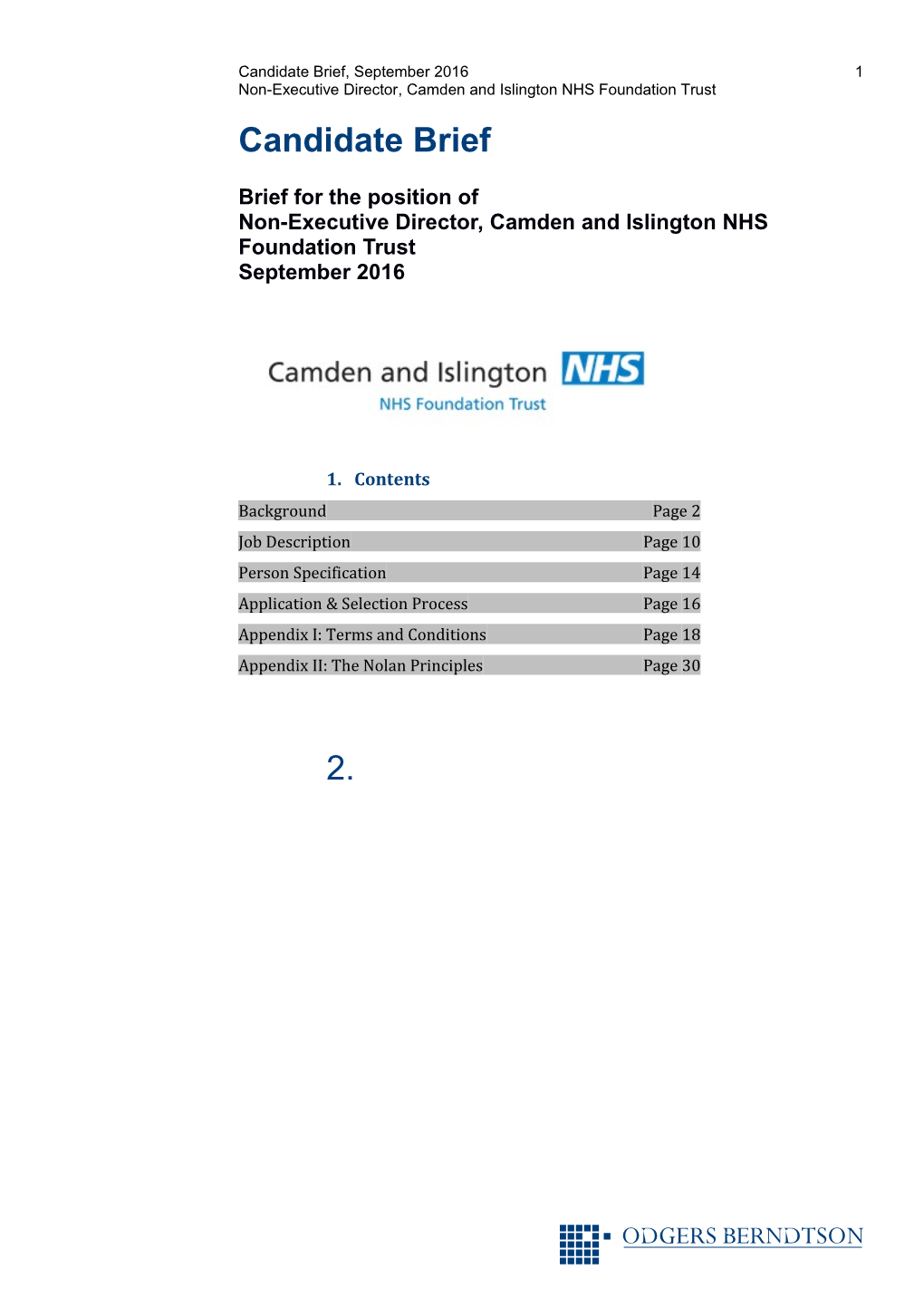 Non-Executive Director, Camden and Islington NHS Foundation Trust