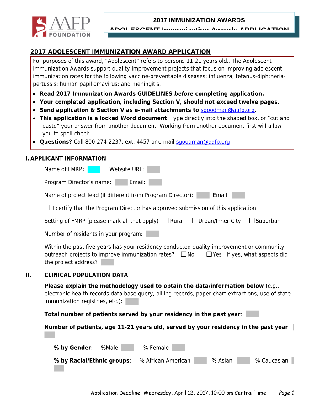 2017Adolescent Immunization Award Application