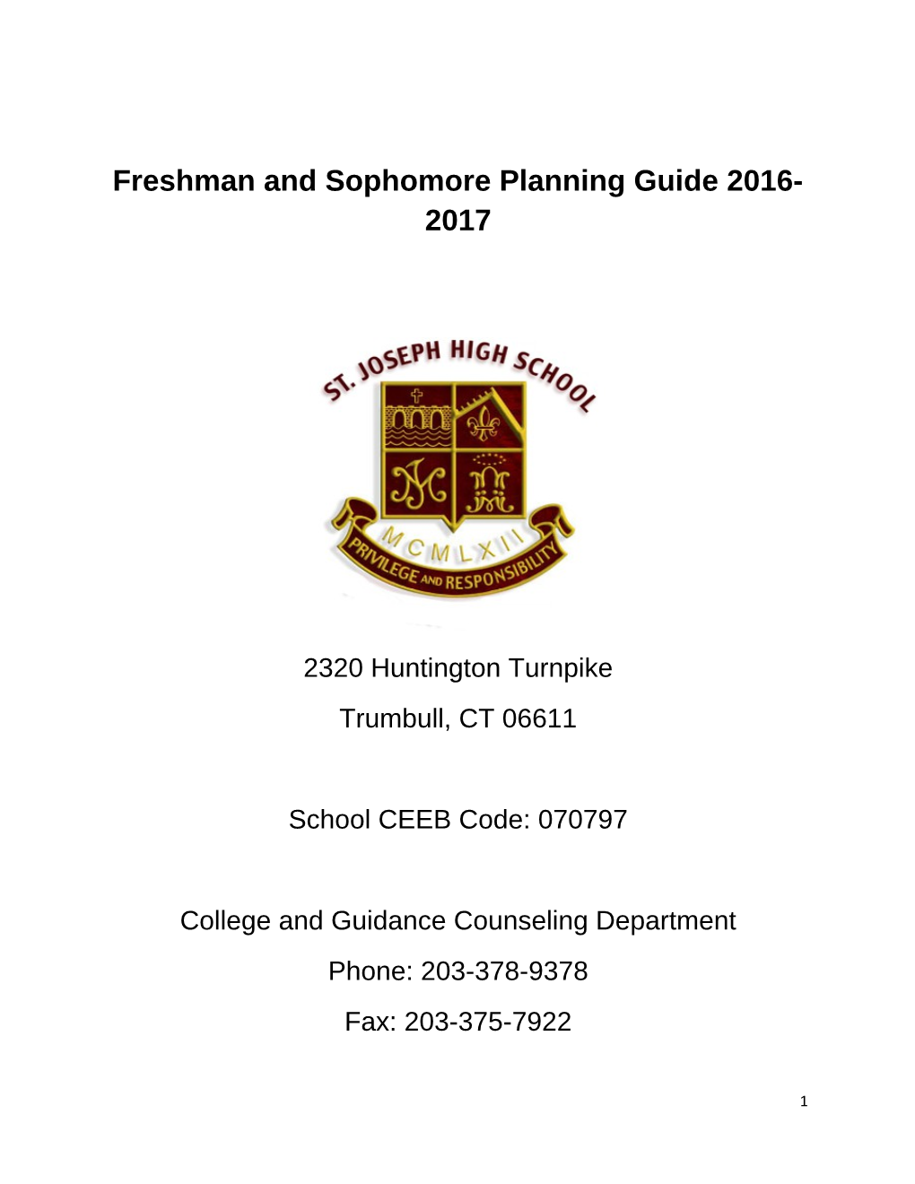 Freshman and Sophomore Planning Guide 2016-2017