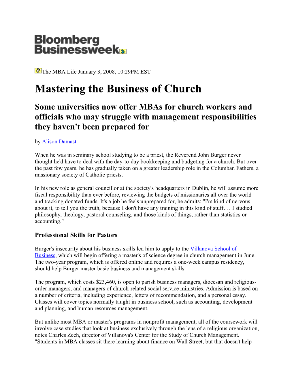 Mastering the Business of Church