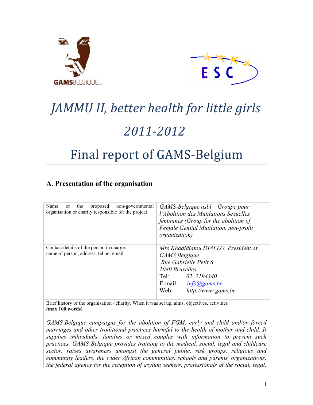 JAMMU II, Better Health for Little Girls