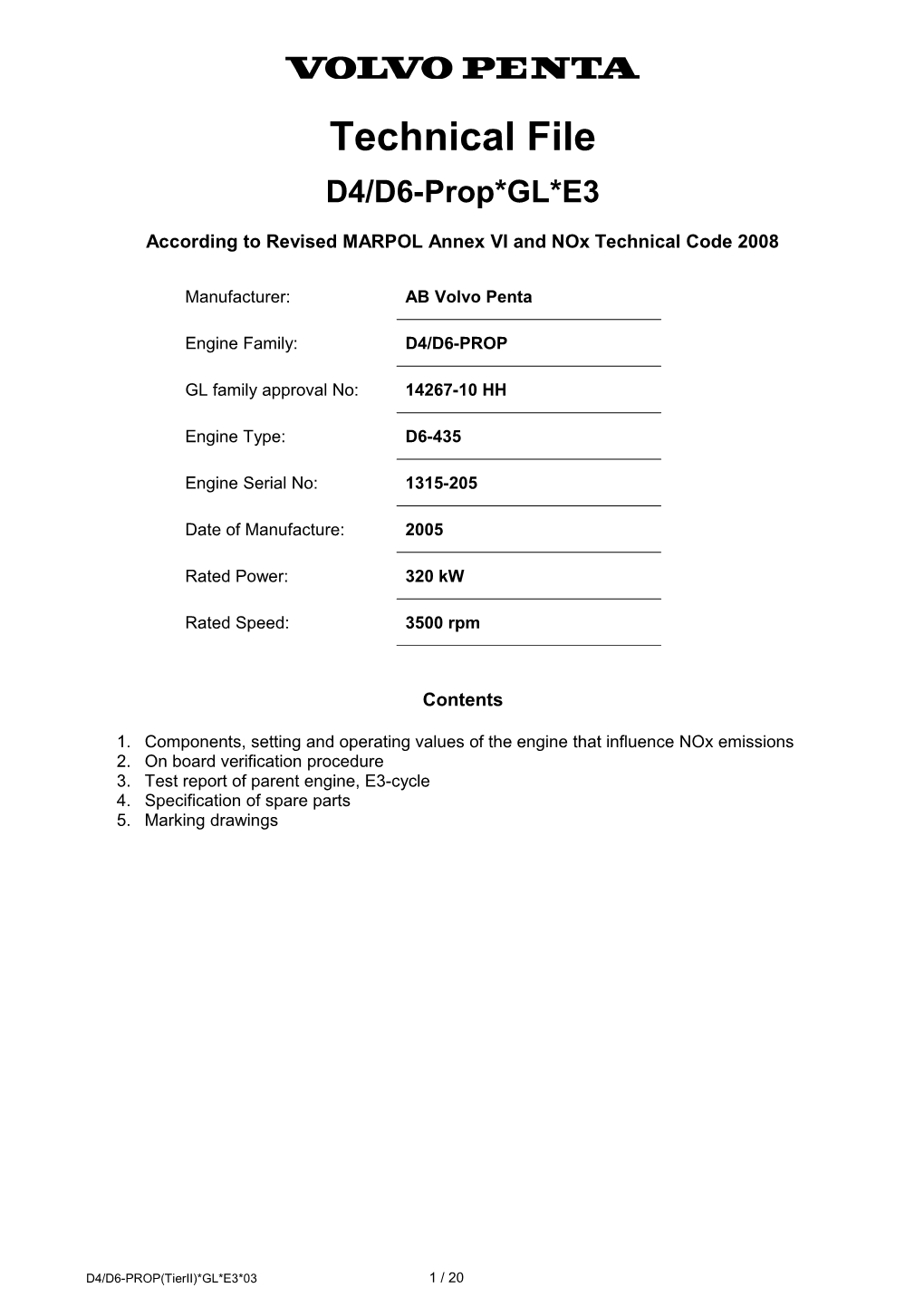 Technical File D4/D6 IMO GL